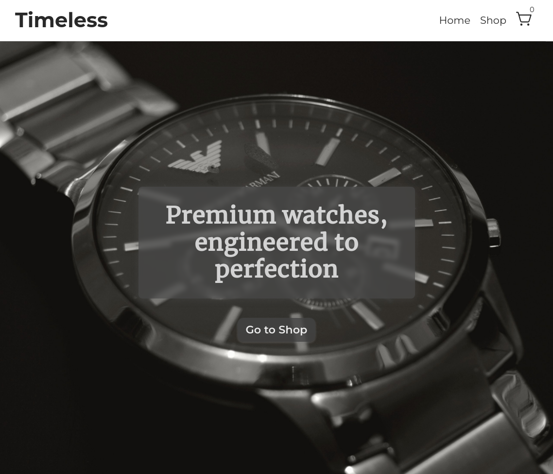 watch e-commerce store home page