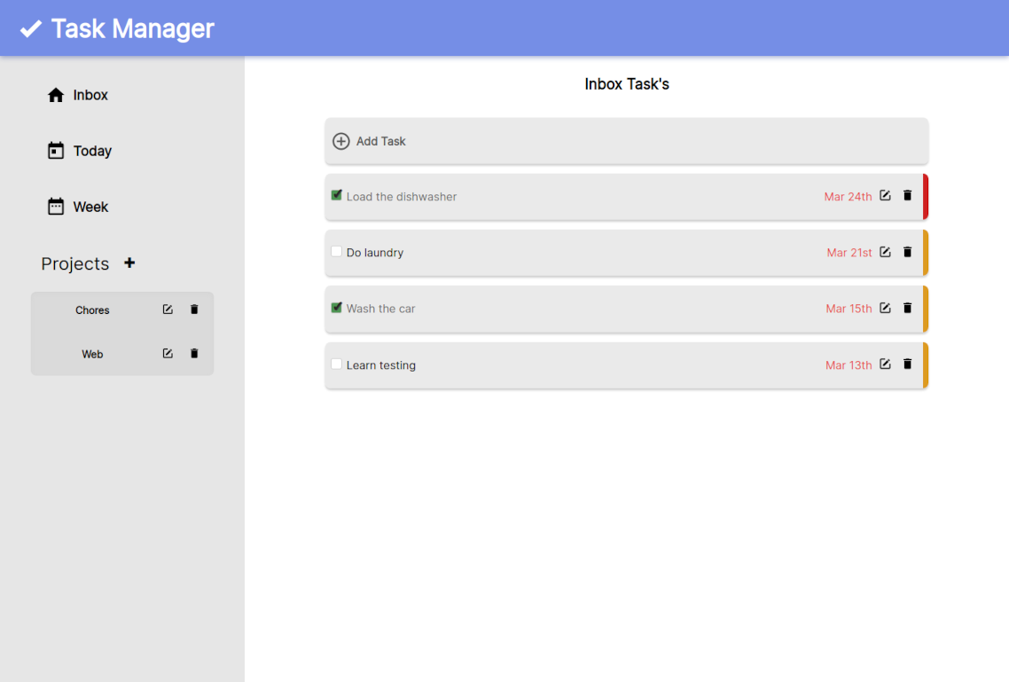 todo list website home page