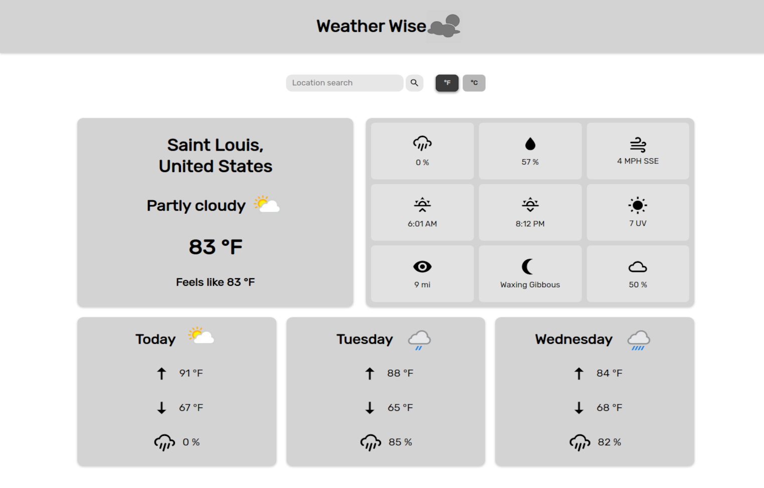 weather forecast website home page